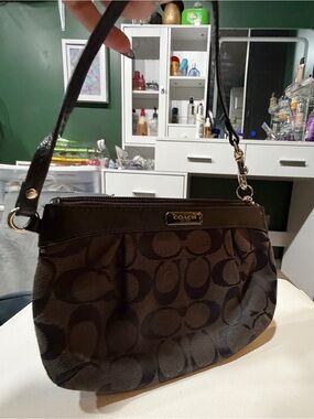 Coach Black Signature Jacquard Shoulder Bag